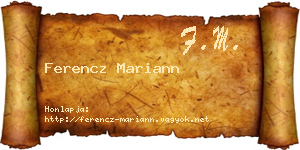 Ferencz Mariann névjegykártya