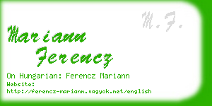 mariann ferencz business card